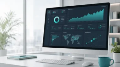 Dashboard SEO premium con datos de crecimiento orgánico